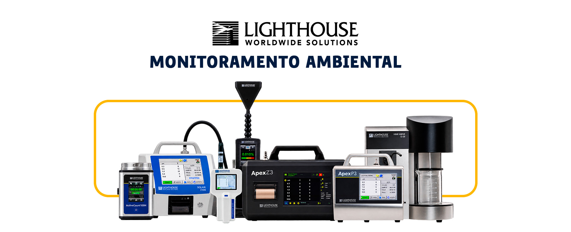 Equipamentos Lighthouse para monitoramento ambiental